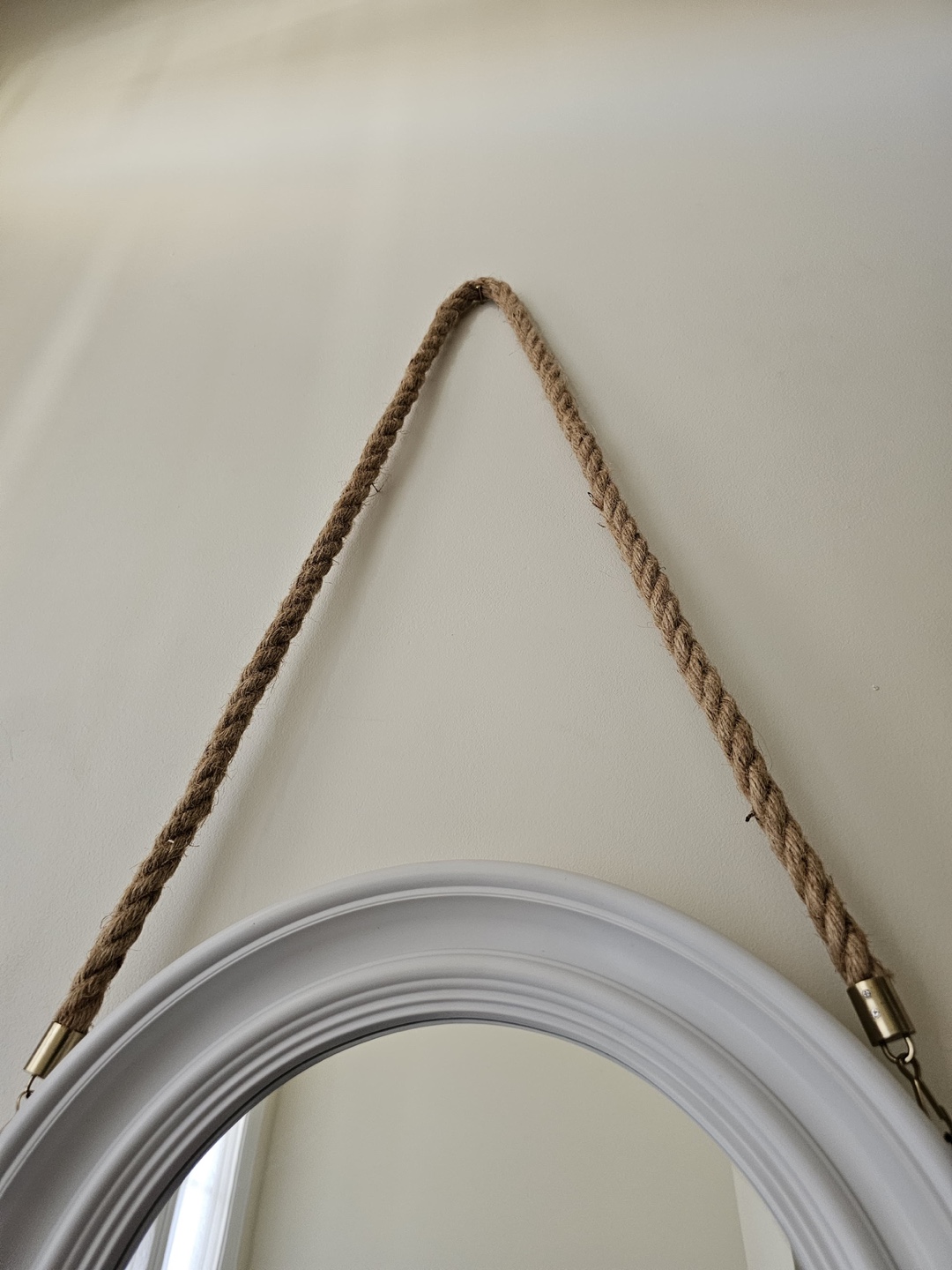 Round White Mirror with Rope - photo 3