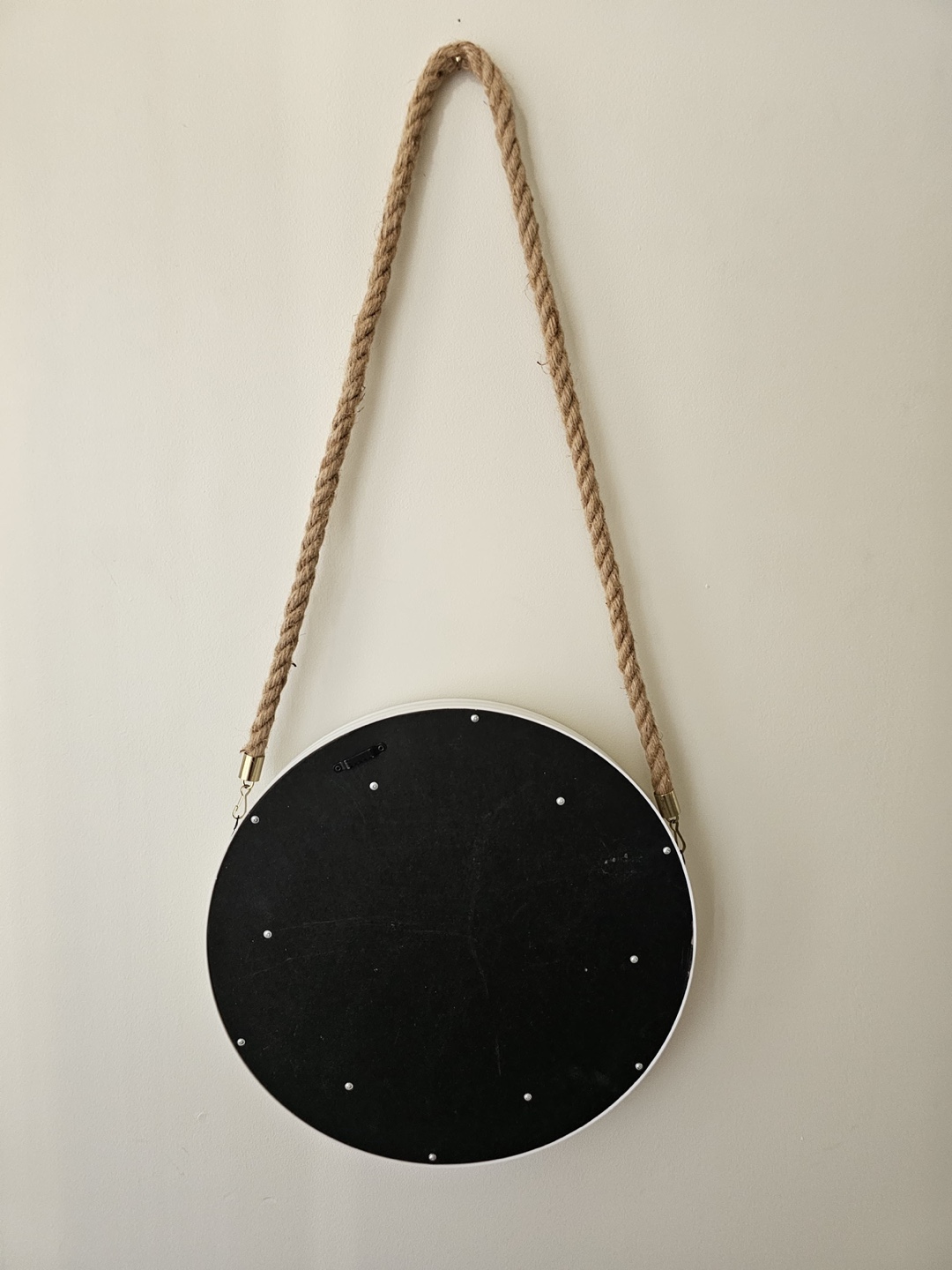 Round White Mirror with Rope - photo 2