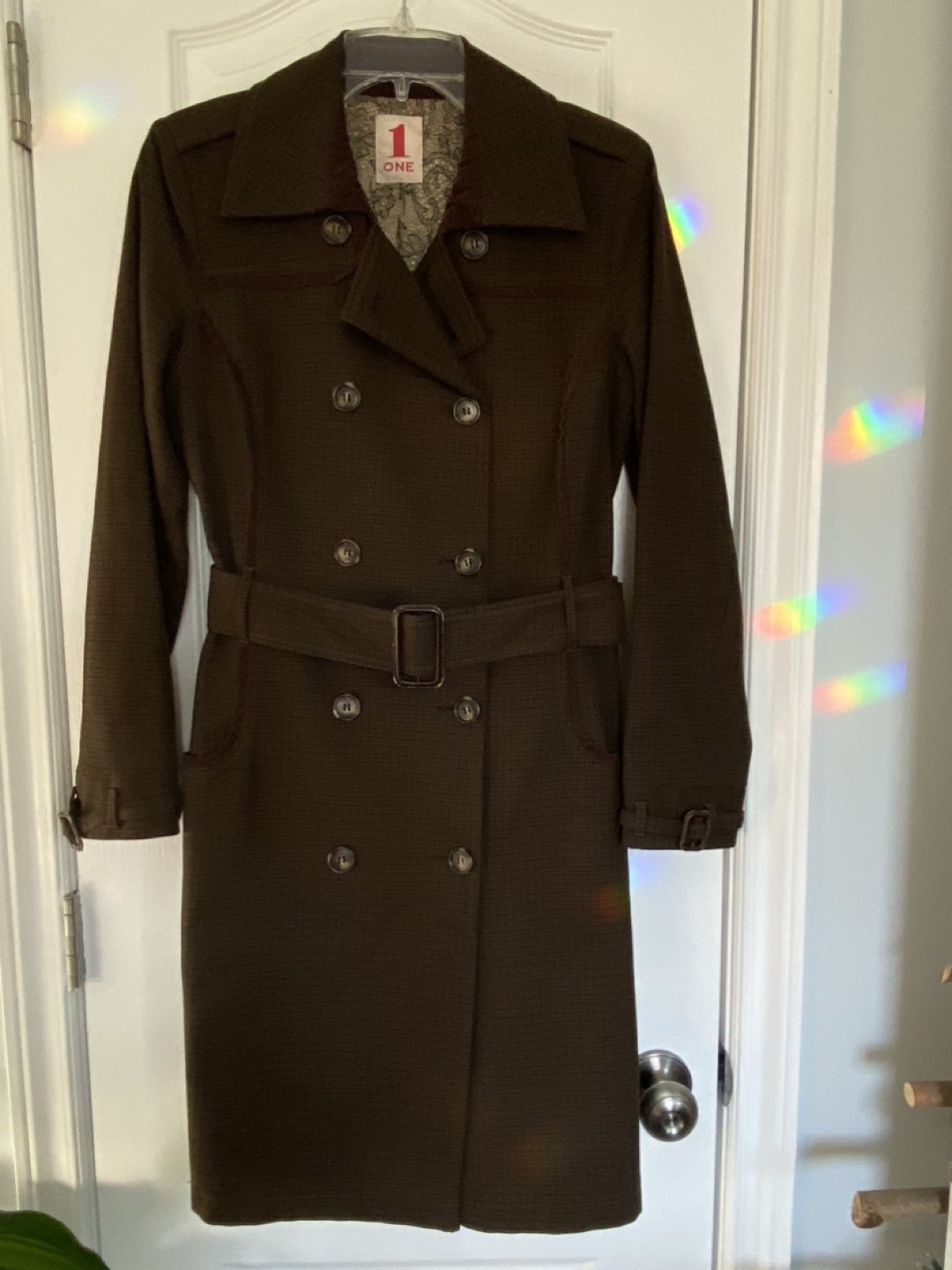 Brown Double Breasted Trench Coat