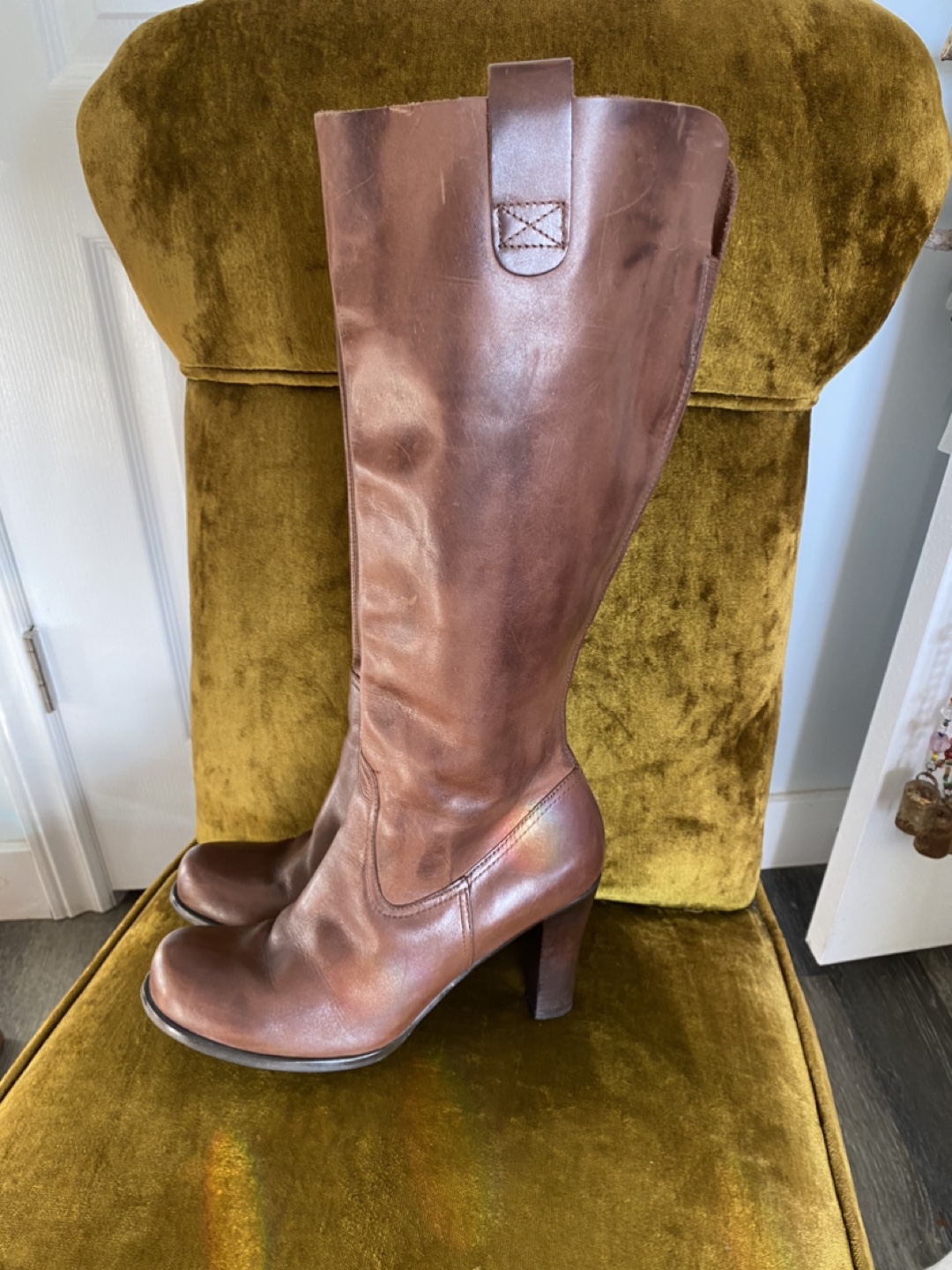Brown Leather Knee-High Boots - photo 2