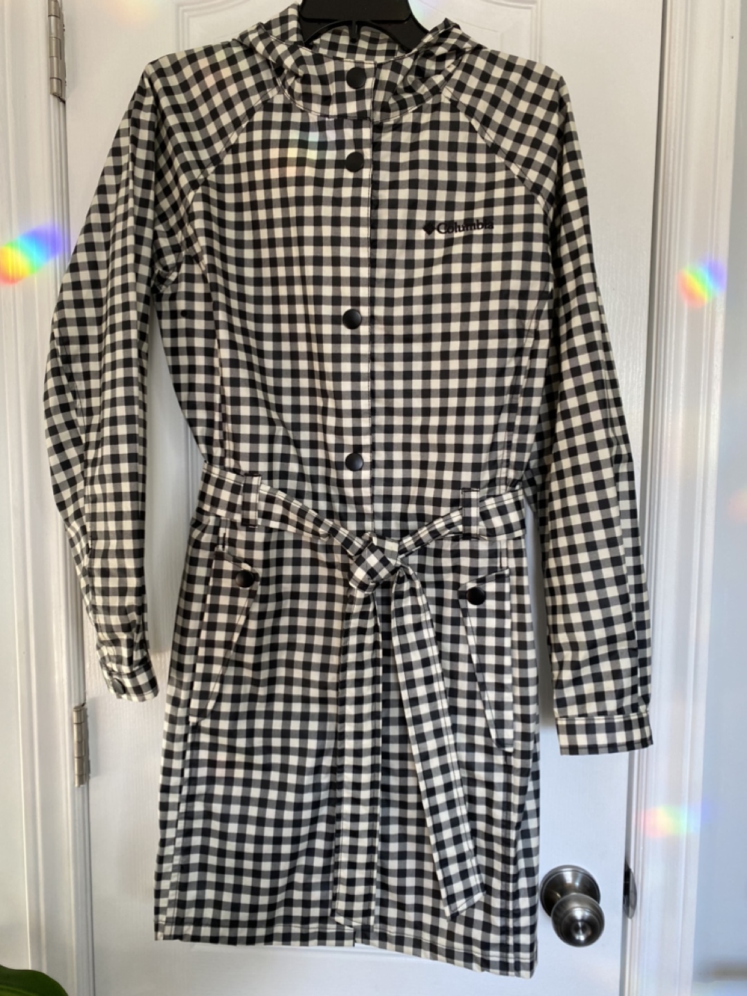 Columbia Gingham Raincoat Size M