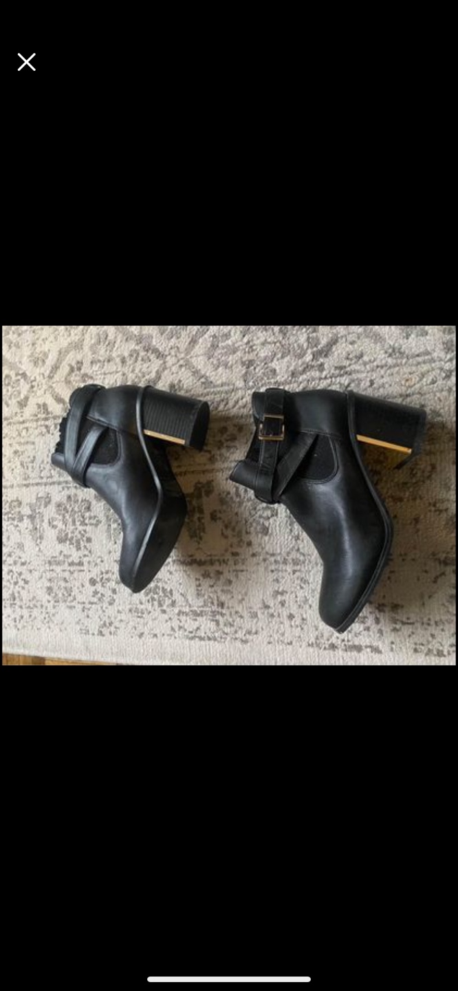 Brand New Black Ankle Boots with Gold Heel - photo 2
