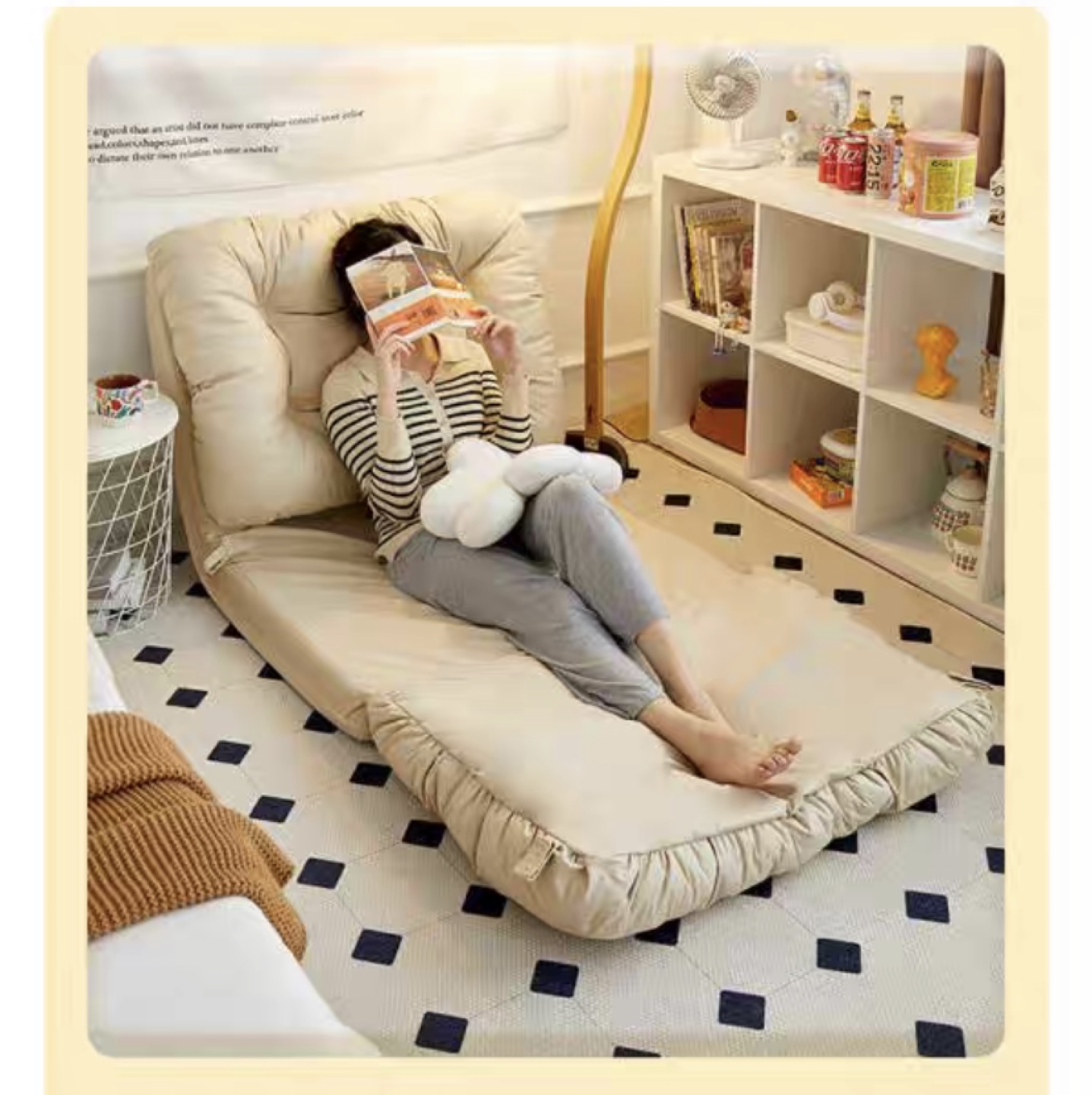 Grey Foldable Sofa Bed Futon - photo 3