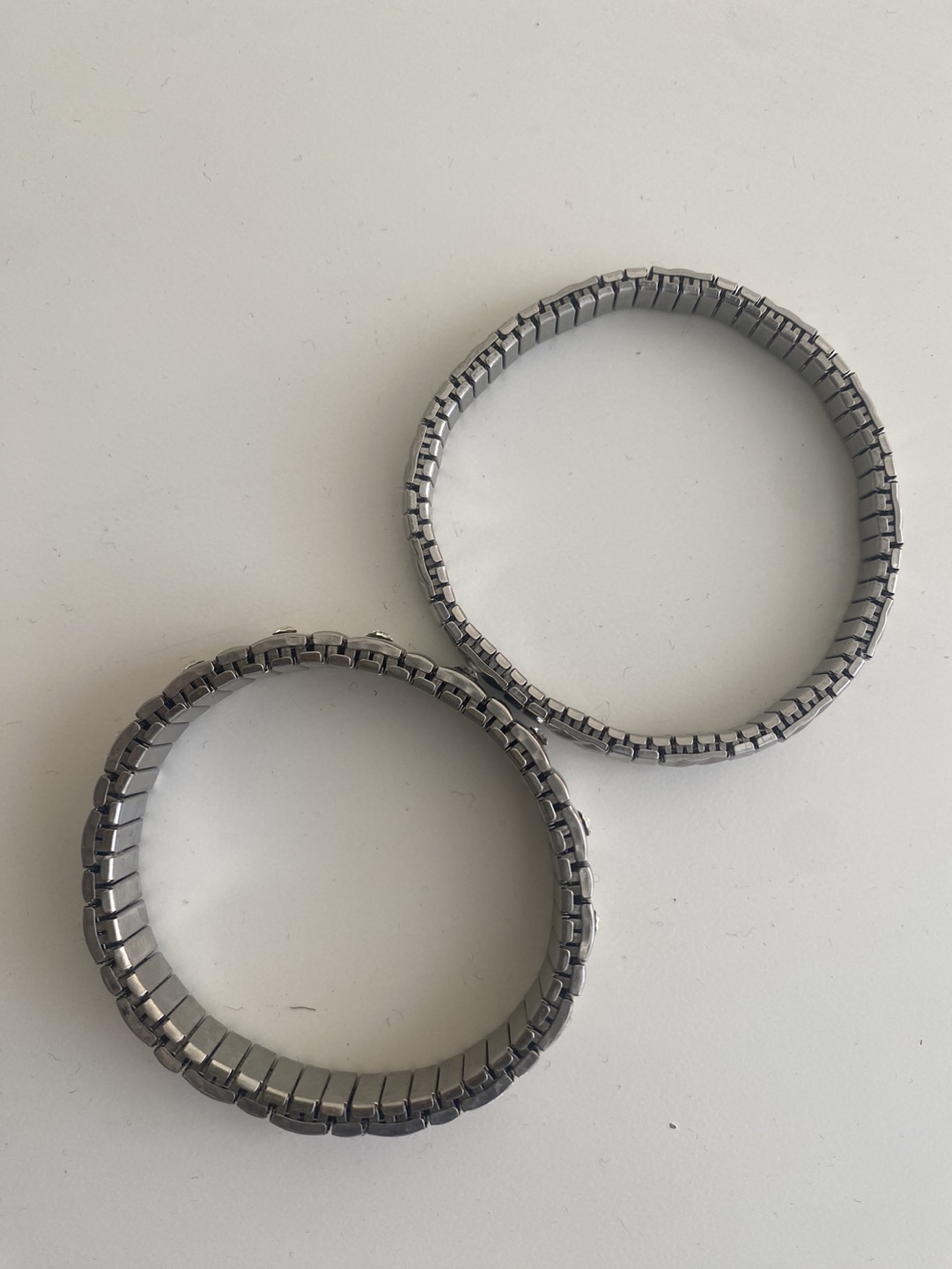 Two Silver Expandable Bracelets