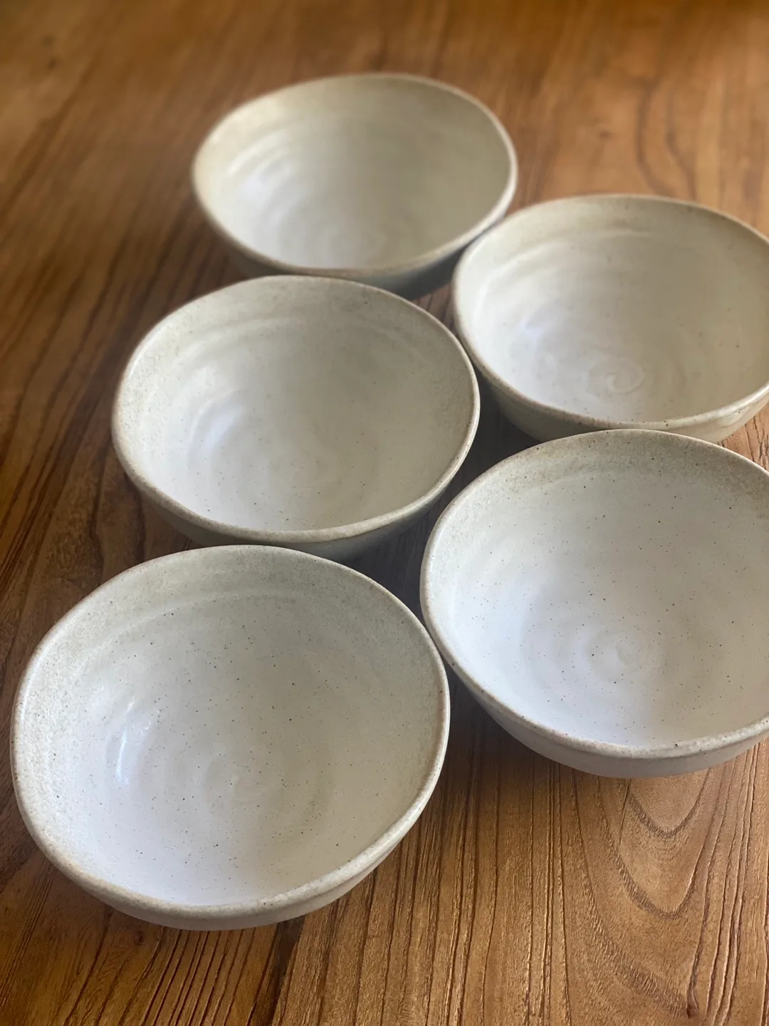 Set of 5 cream Ceramic Bowls thumbnail