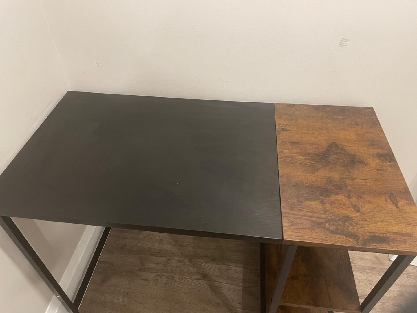 Black and Brown Desk 40 Inch with Shelves - photo 2