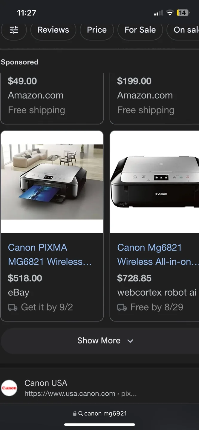 Canon MG6821 Wireless All-in-One Printer image indicator(4)