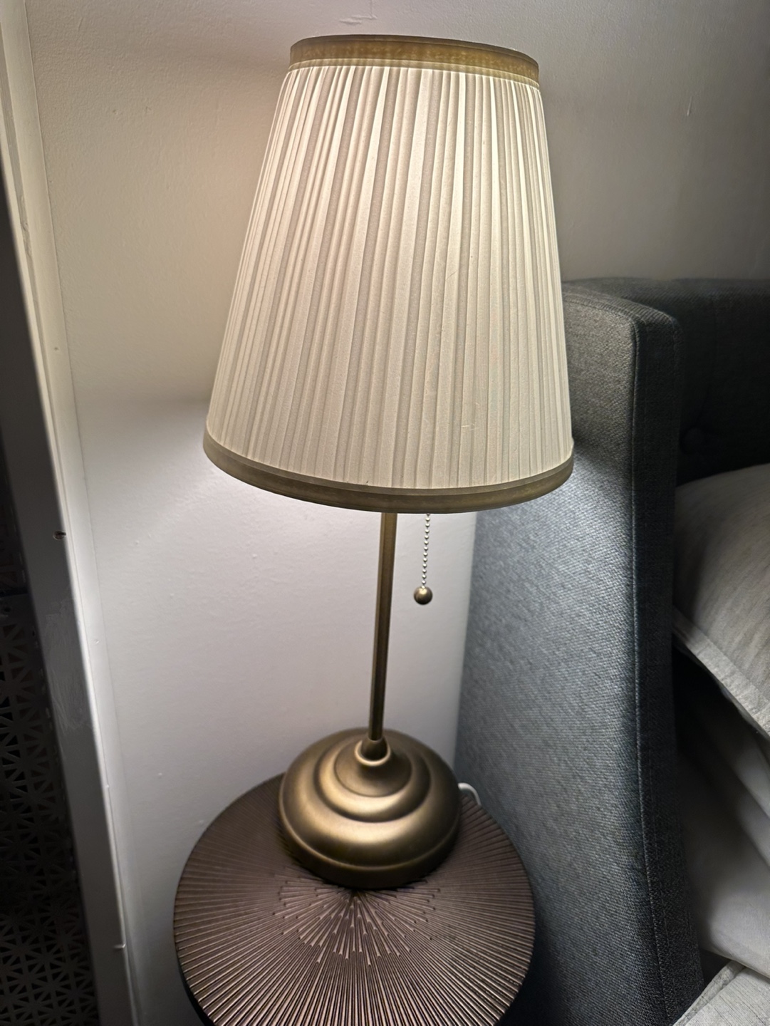 Gold Table Lamp with White Shade
