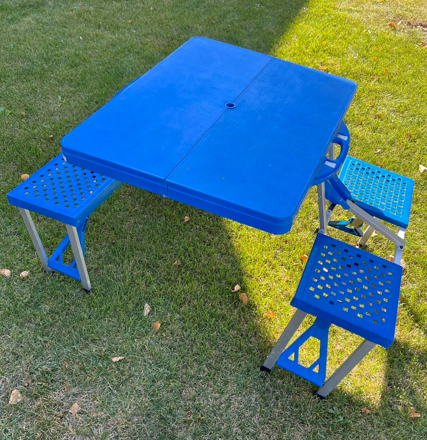 Vintage Foldable Picnic Table with Chairs