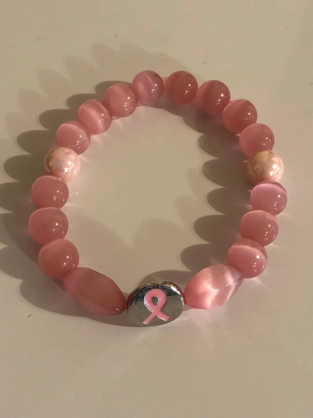 Pink Ribbon Beaded Bracelet image indicator(6)