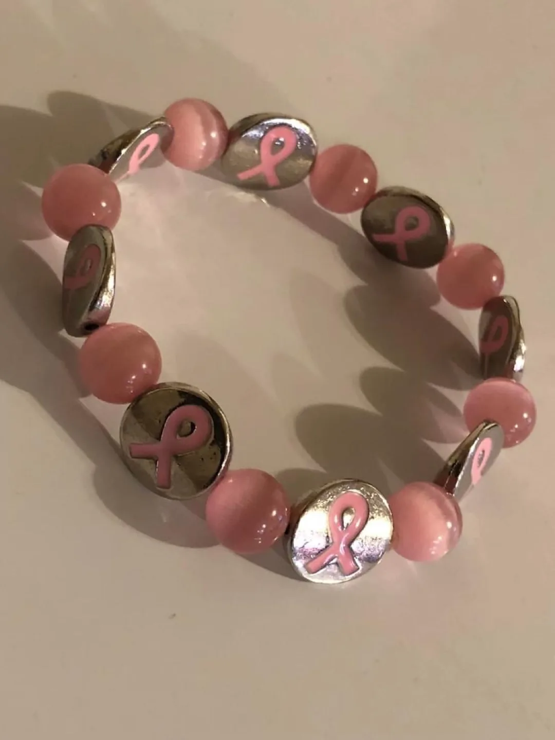 Pink Ribbon Beaded Bracelet image indicator(7)