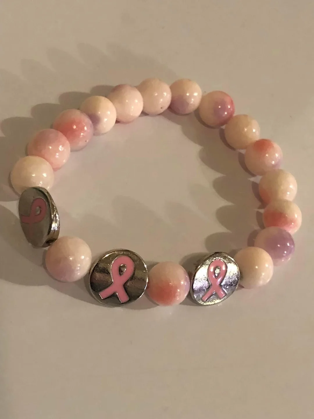 Pink Ribbon Beaded Bracelet image indicator(3)
