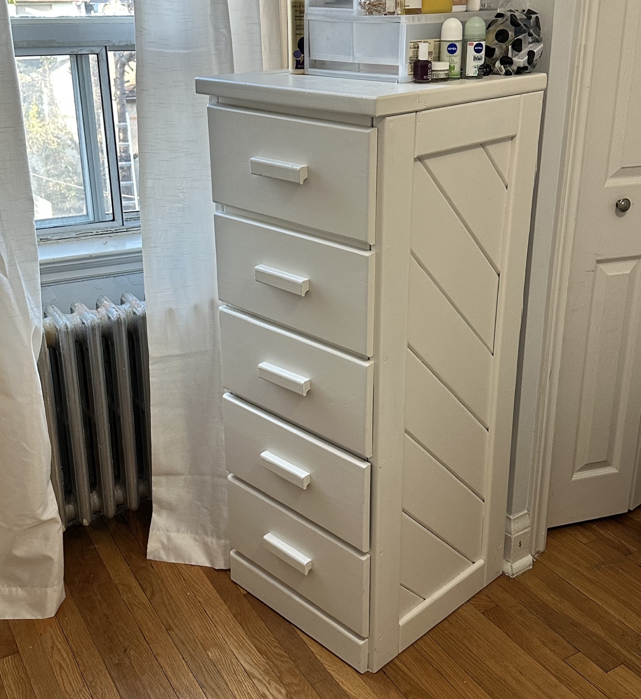 RESERVED - White Wooden 5-Drawer Chest of Drawers - photo 2