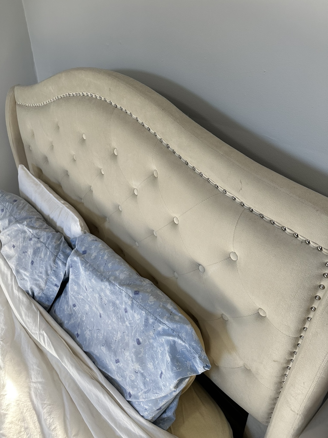 RESERVED - Queen Upholstered Bed Frame + Mattress if interested - photo 2