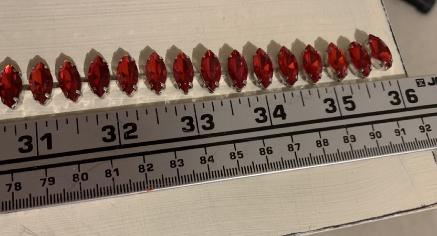 Crystal Glass Red Rhinestone Chain/Trim - photo 3