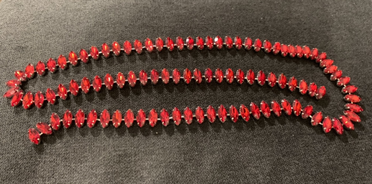 Crystal Glass Red Rhinestone Chain/Trim