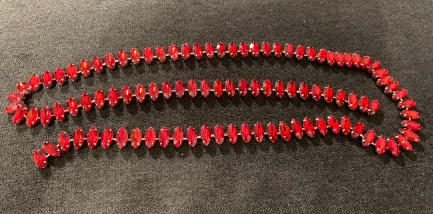 Crystal Glass Red Rhinestone Chain/Trim thumbnail