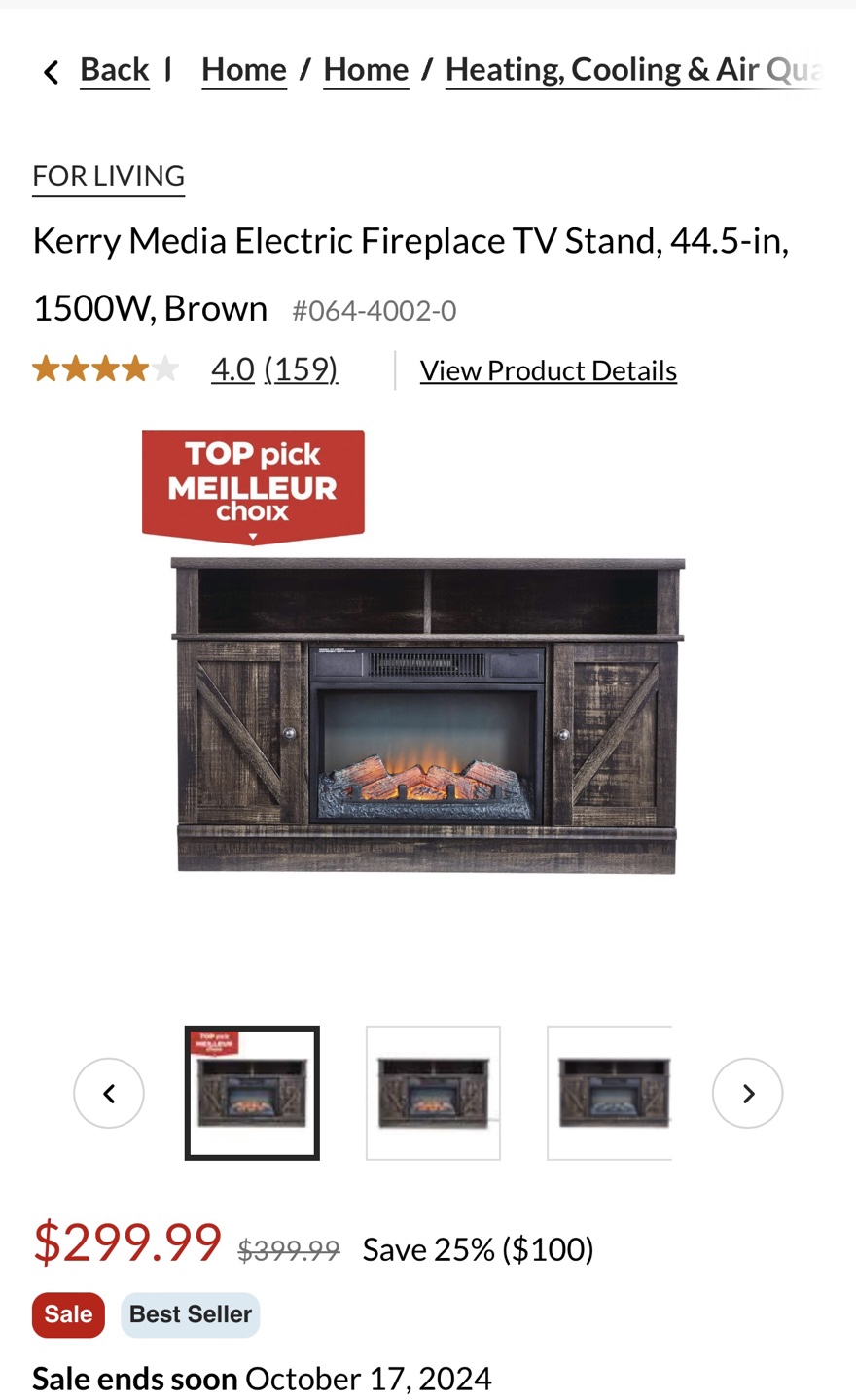 Kerry Media Electric Fireplace TV Stand - photo 4