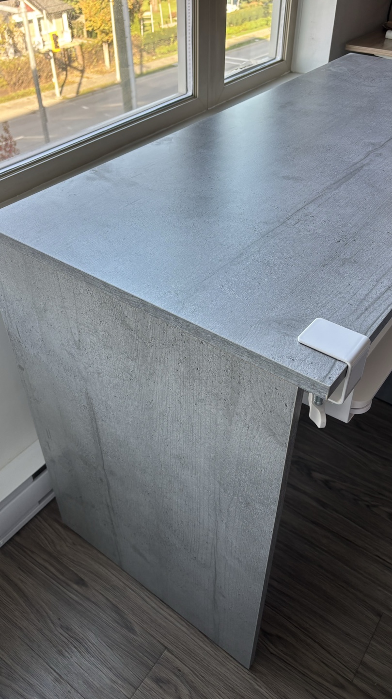 Grey Computer Desk with Drawer and Keyboard Tray - photo 2
