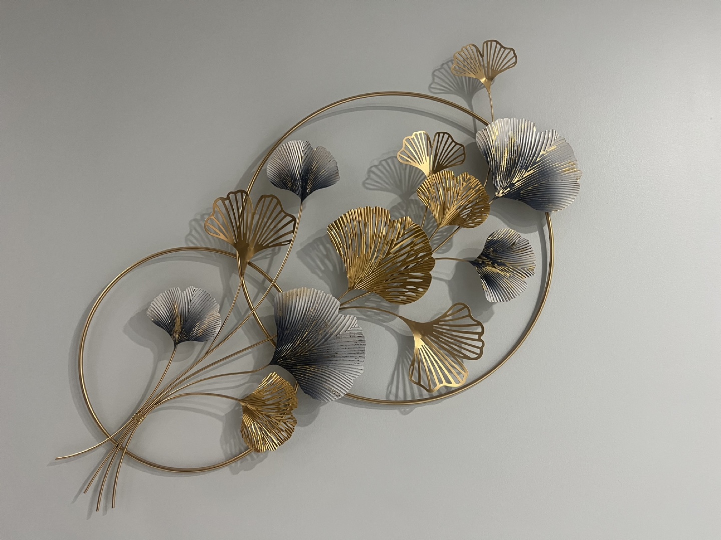 Gold and Grey Metal Wall Decor