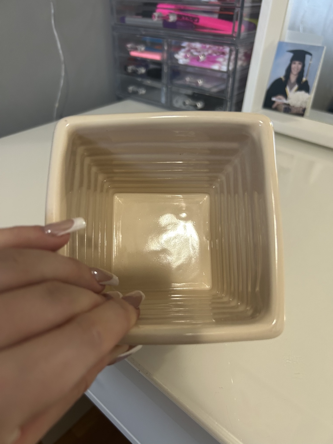 Small Cream Square Planter - photo 3