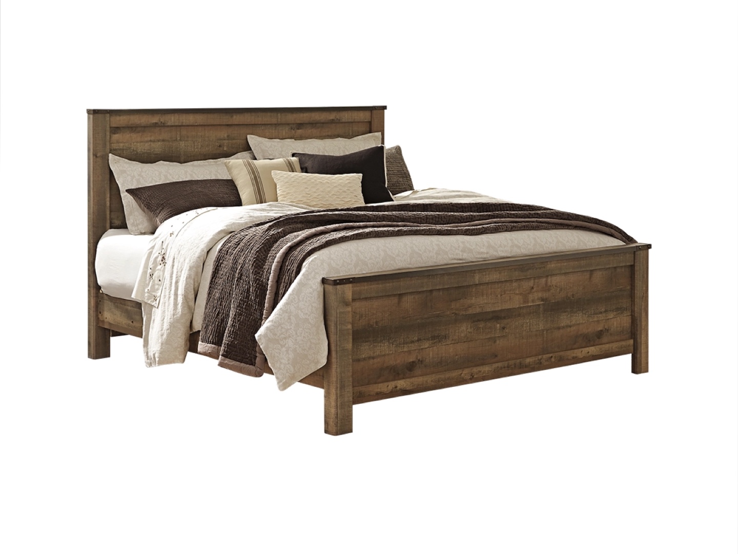Reclaimed wood print Queen Size Bed Frame