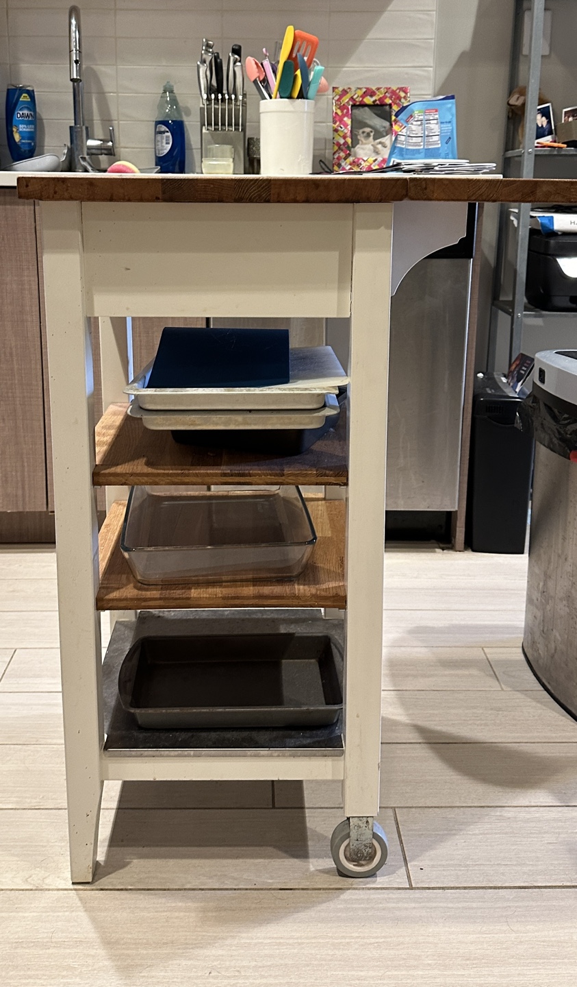 Kitchen Cart with Wood Top