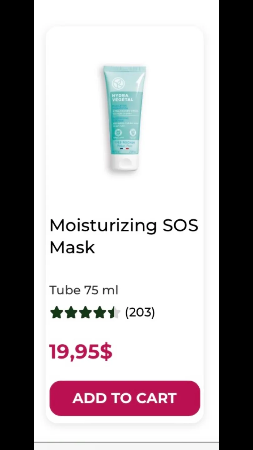 Yves Rocher Hydra Vegetal Moisturizing SOS Mask🇫🇷🧴💦💧🩵💚🌵🌿🌱 image indicator(3)