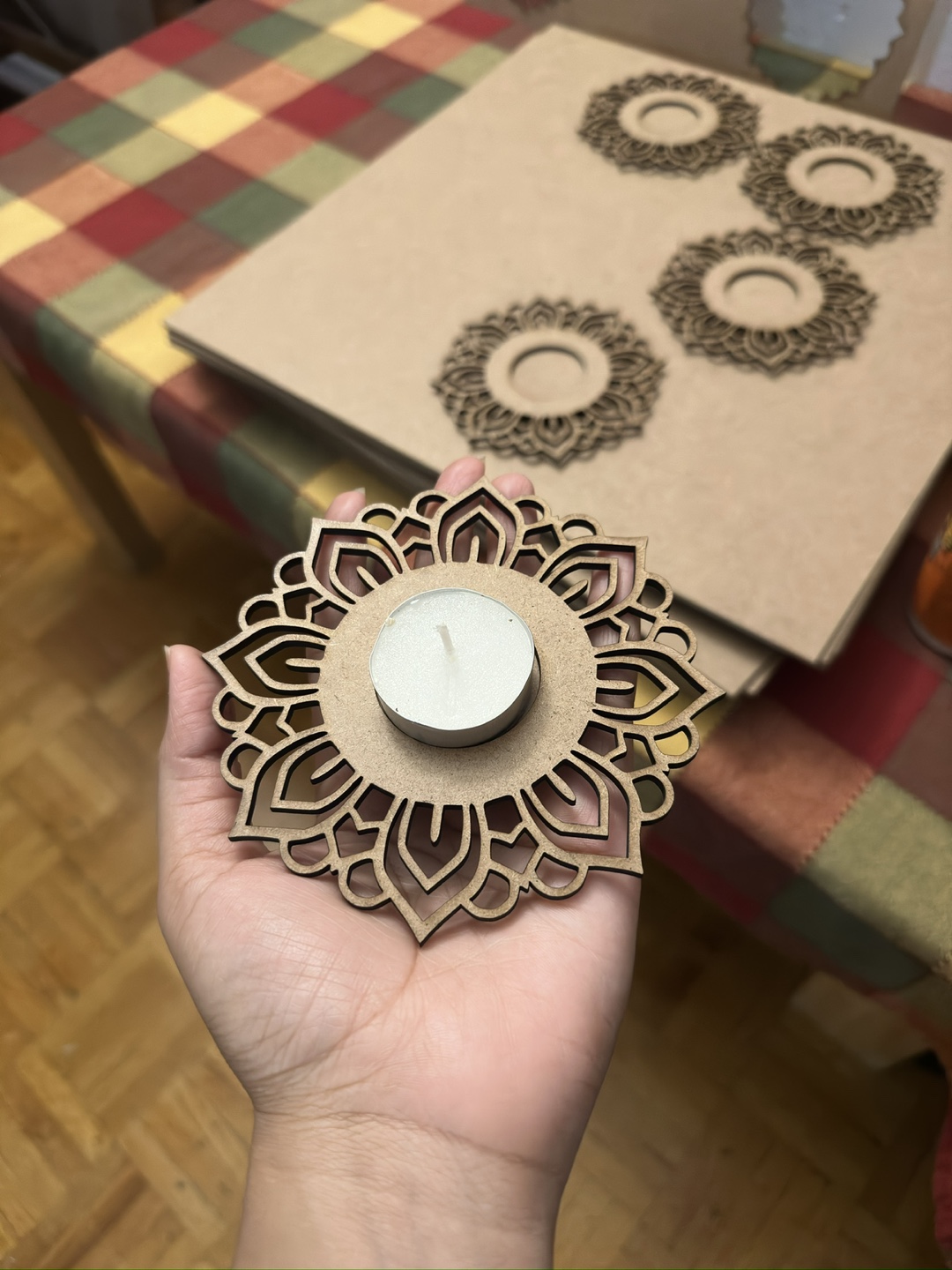 Wooden Candle Holders For Diwali Decoration