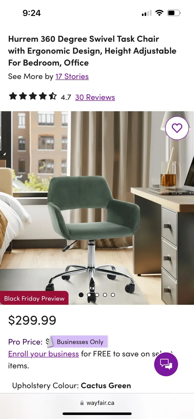 Green Swivel Task Chair thumbnail