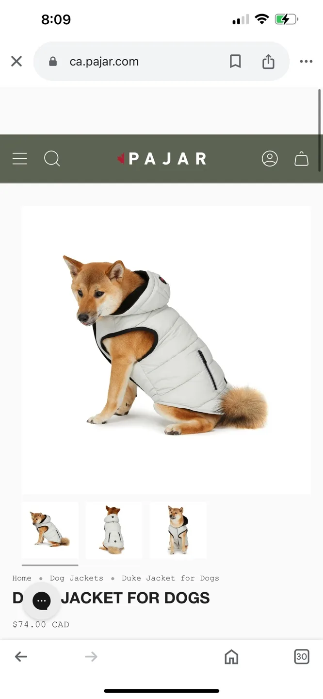 Pajar Dog Jacket Size X-Large image indicator(2)