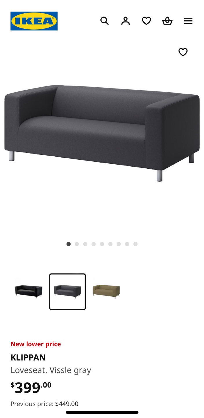 Moving sale!!! IKEA KLIPPAN Loveseat - Vissle Gray - photo 2