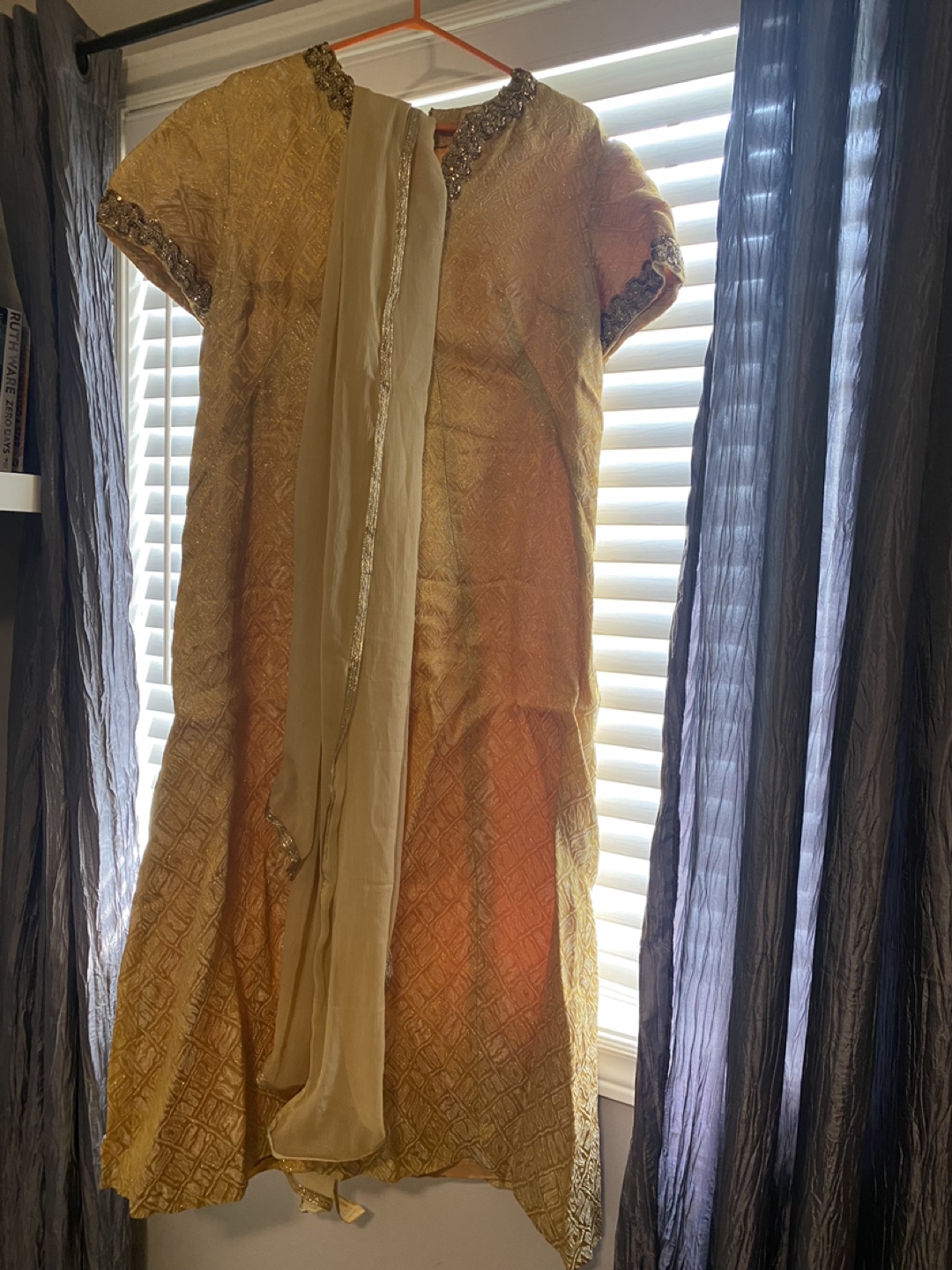 Gold South Asian Dress and Scarf - photo 2