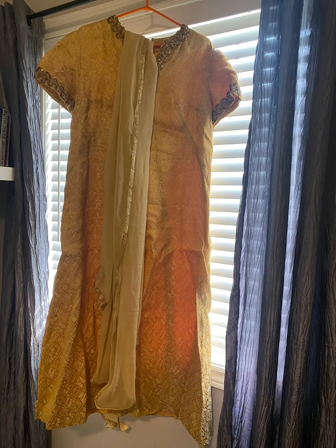Gold South Asian Dress and Scarf image indicator(2)