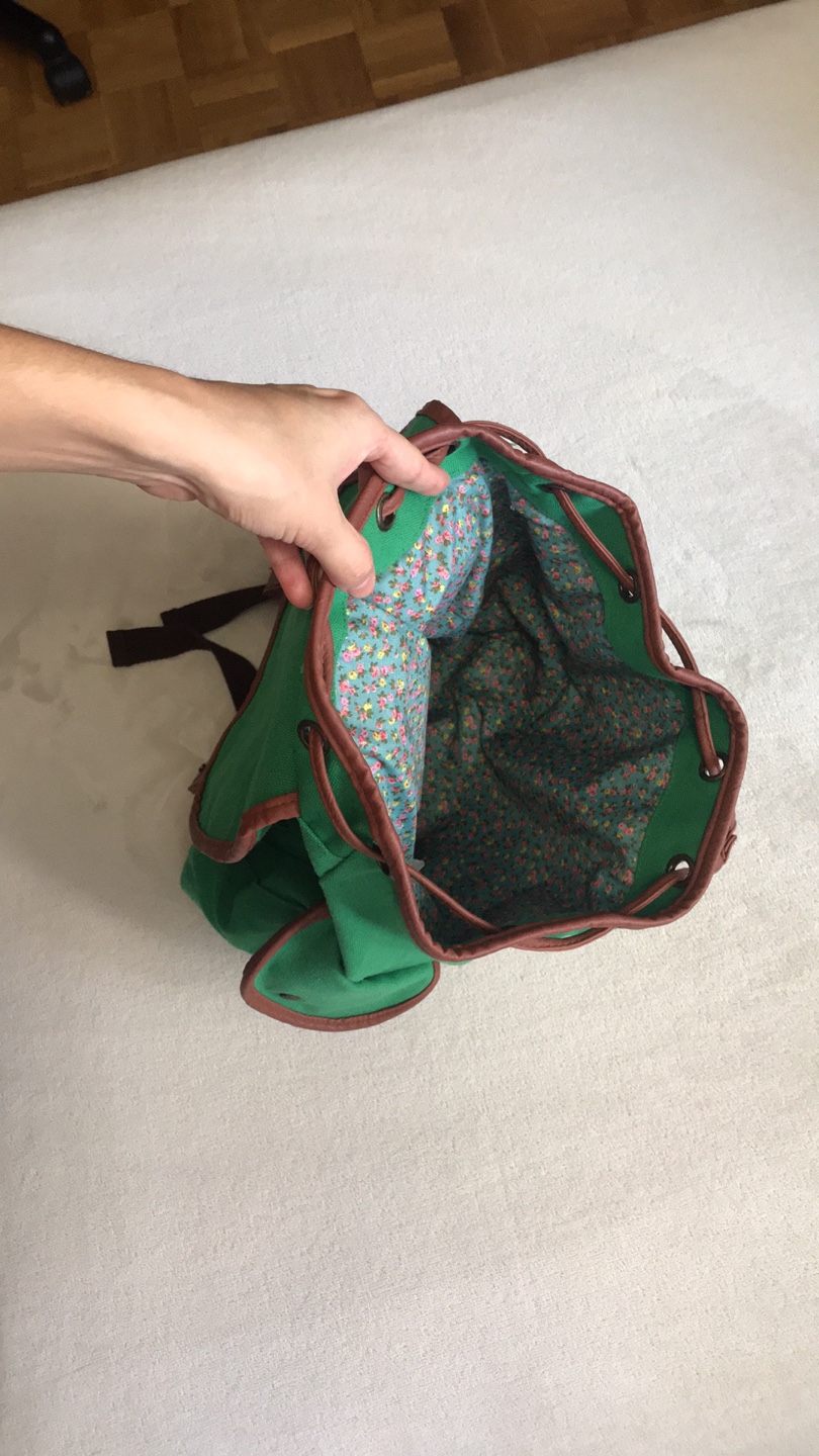 Green Backpack with Lace Detail - photo 3