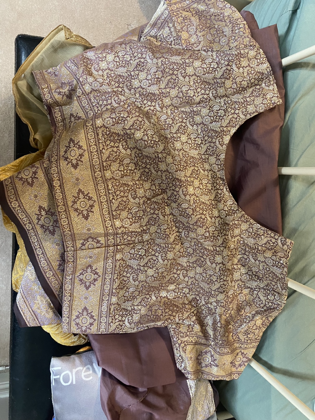 Purple and Gold Brocade Sari