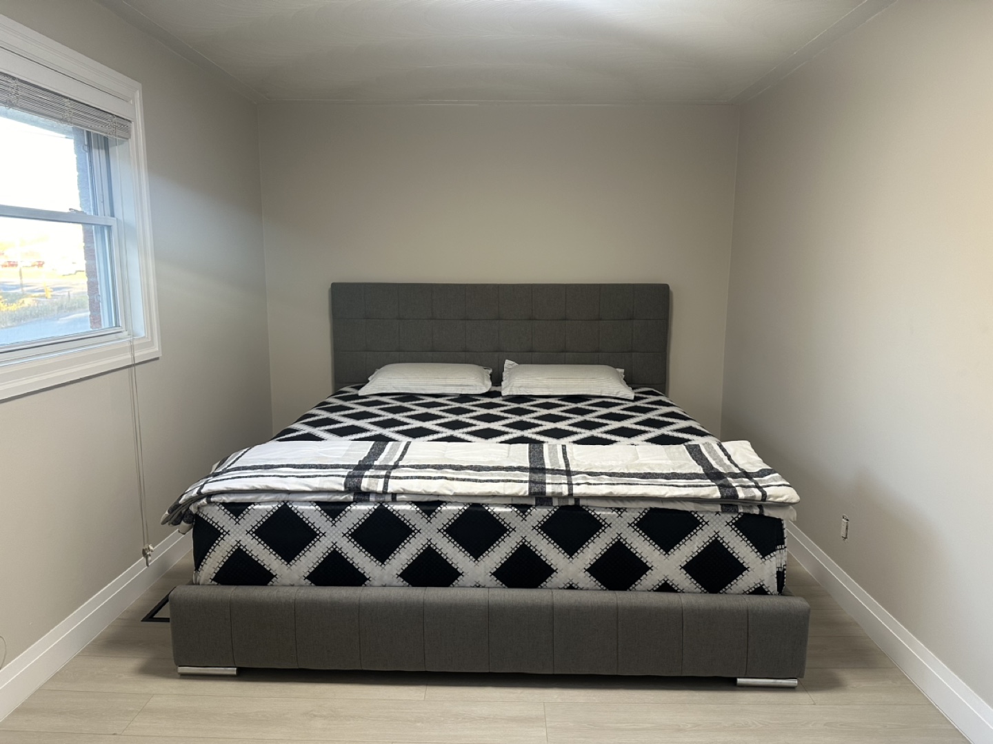 Grey Upholstered Bed Frame