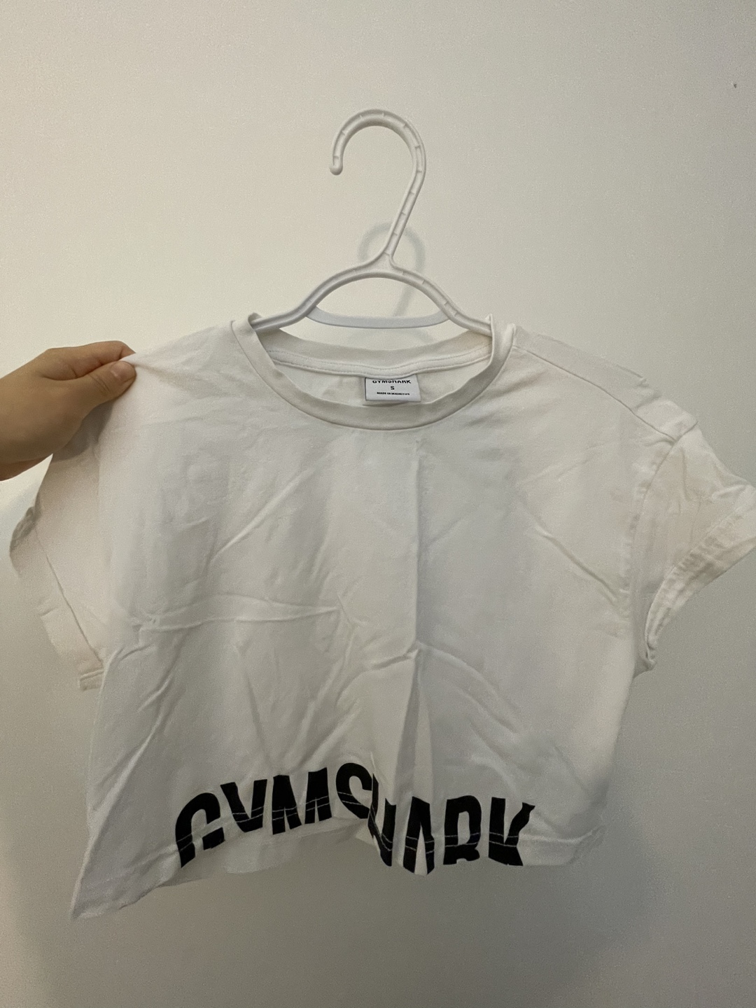 Gymshark White Crop Top, size S
