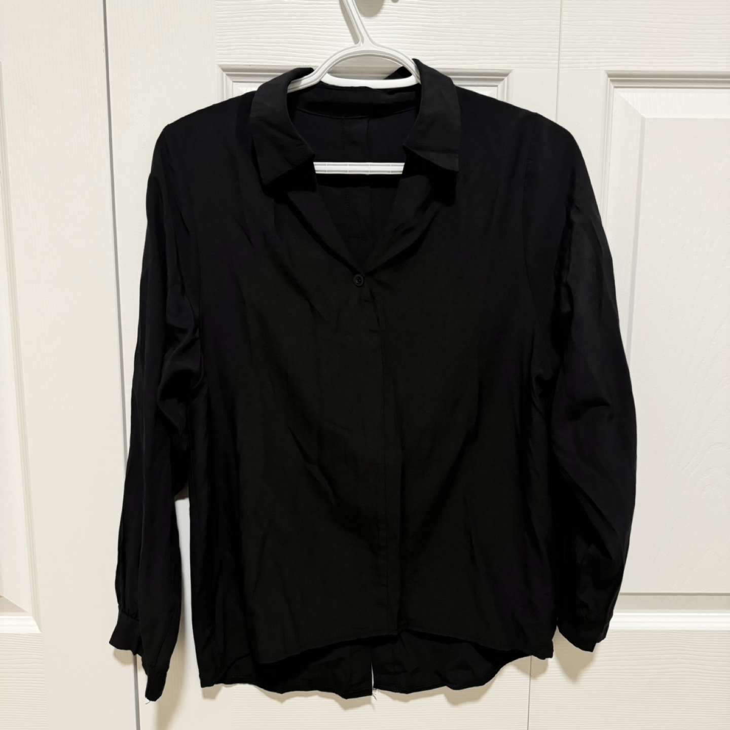 Women's Back-Open Black Shirt