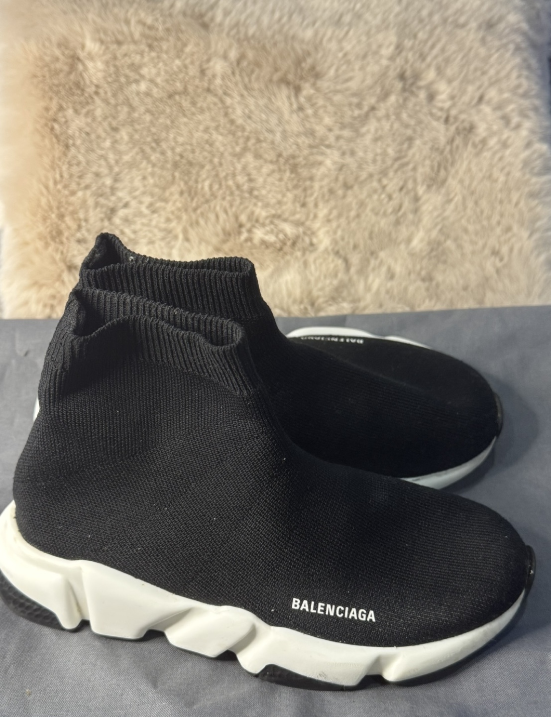 Balenciaga Speed Trainer Black Knit Sneakers