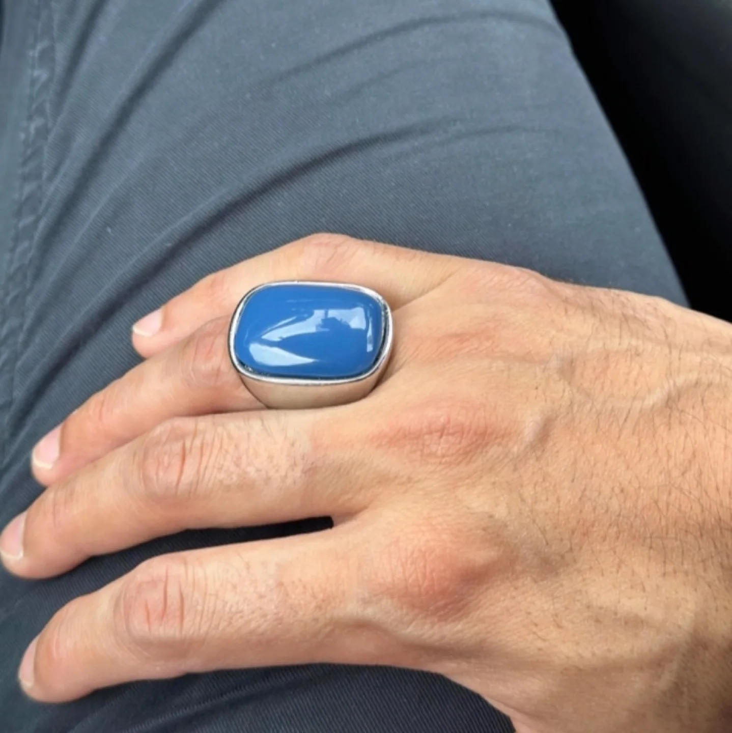 Mens big Blue Ring image indicator(4)