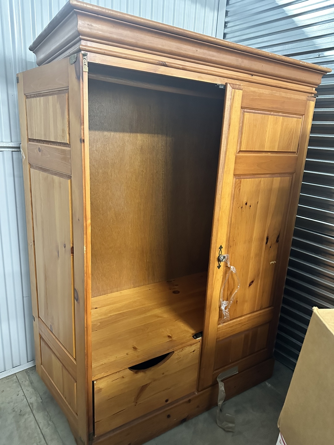 Wooden Armoire with Drawer