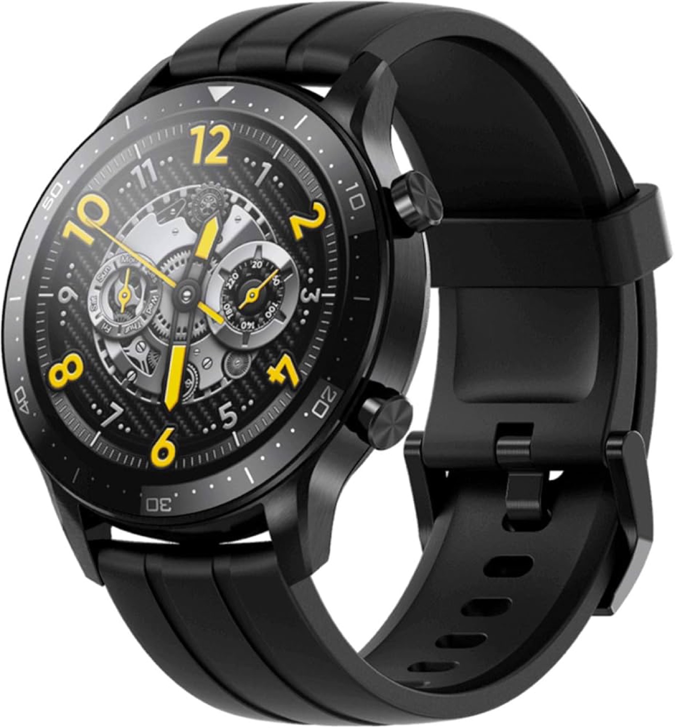 Smartwatch with Black Silicone Band
