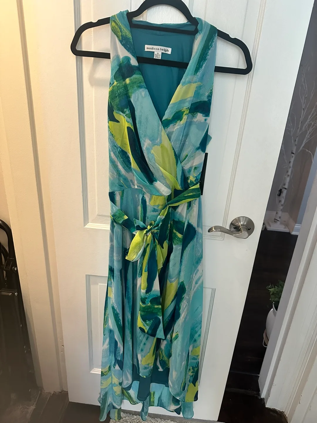 Madison Leigh Blue & Green Floral Dress thumbnail