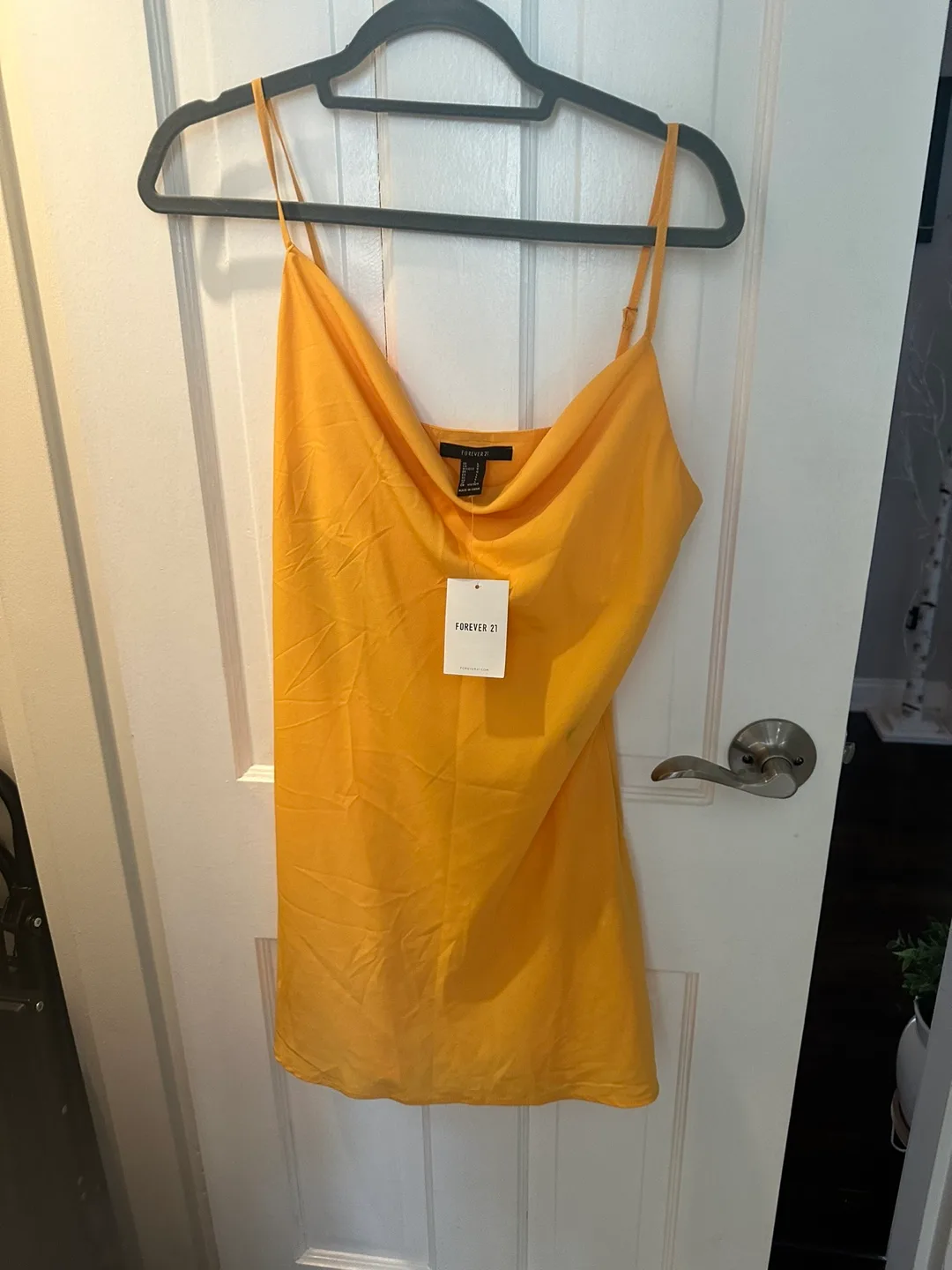 Forever 21 Yellow Satin Dress thumbnail