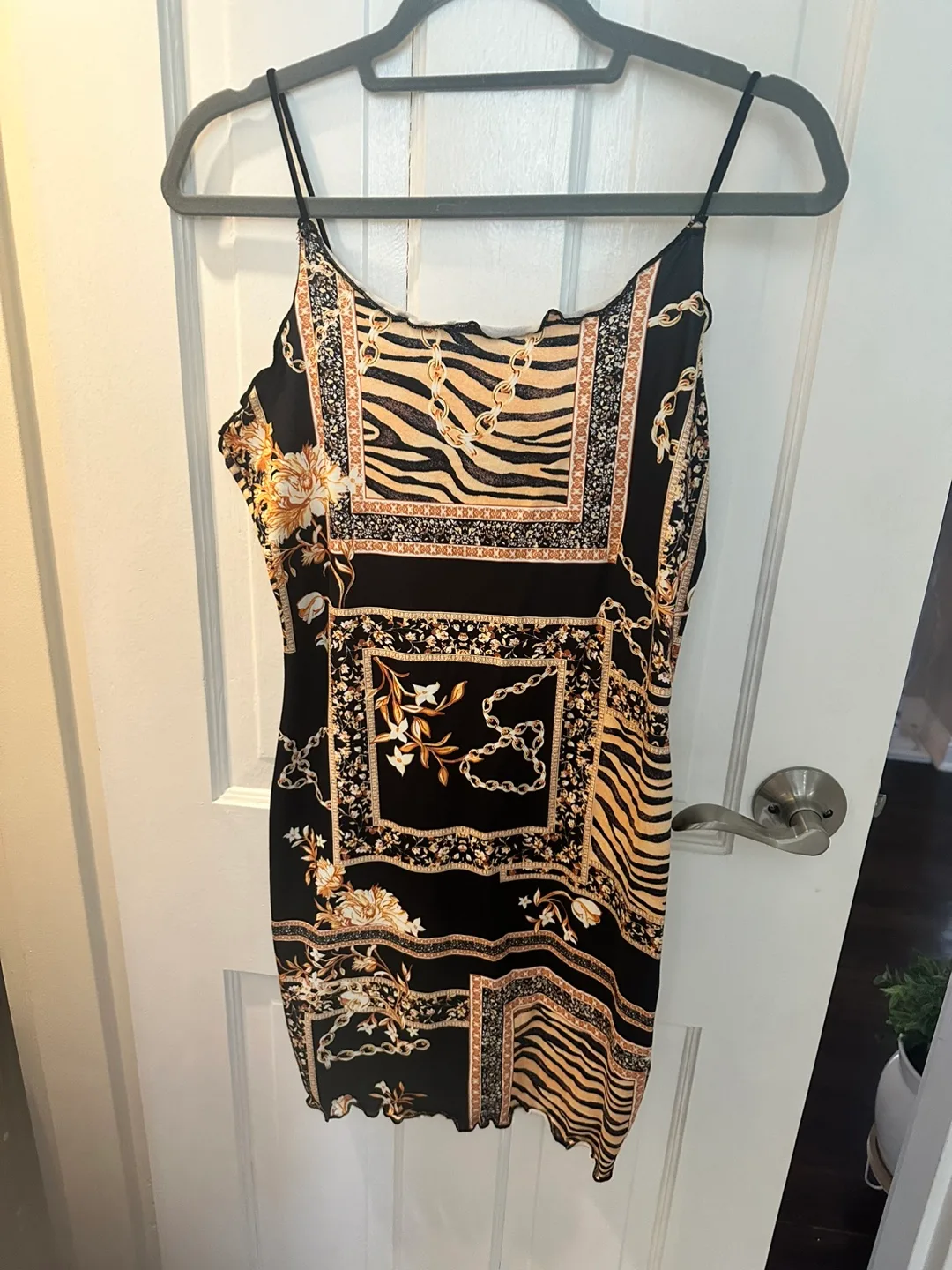 Floral Chain Print Mini Dress thumbnail