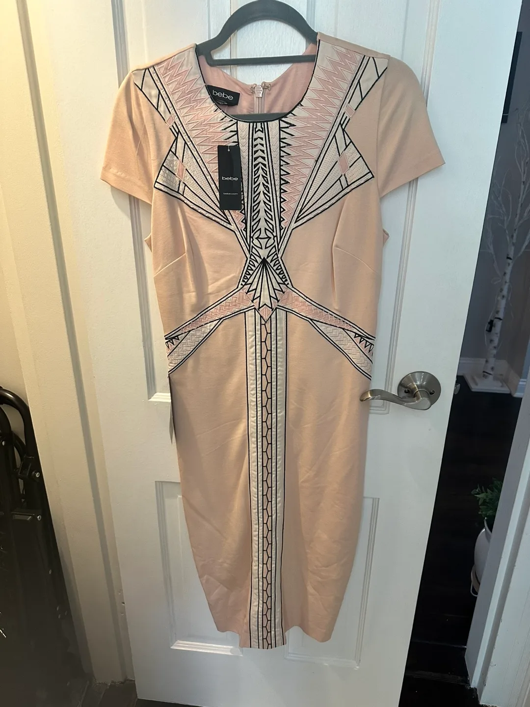 BEBE Geometric Embroidered Dress thumbnail