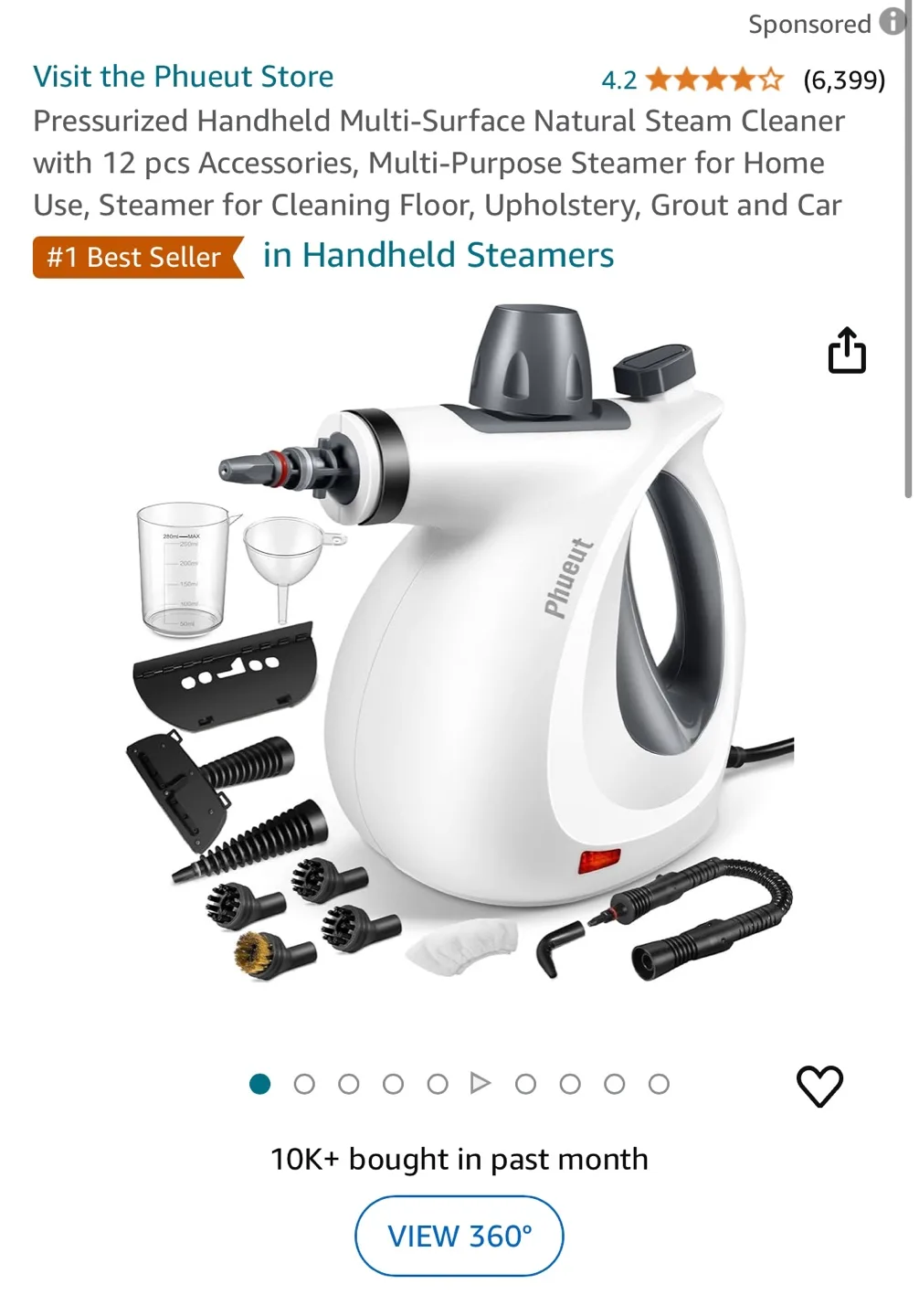 Phueut Handheld Steam Cleaner image indicator(6)