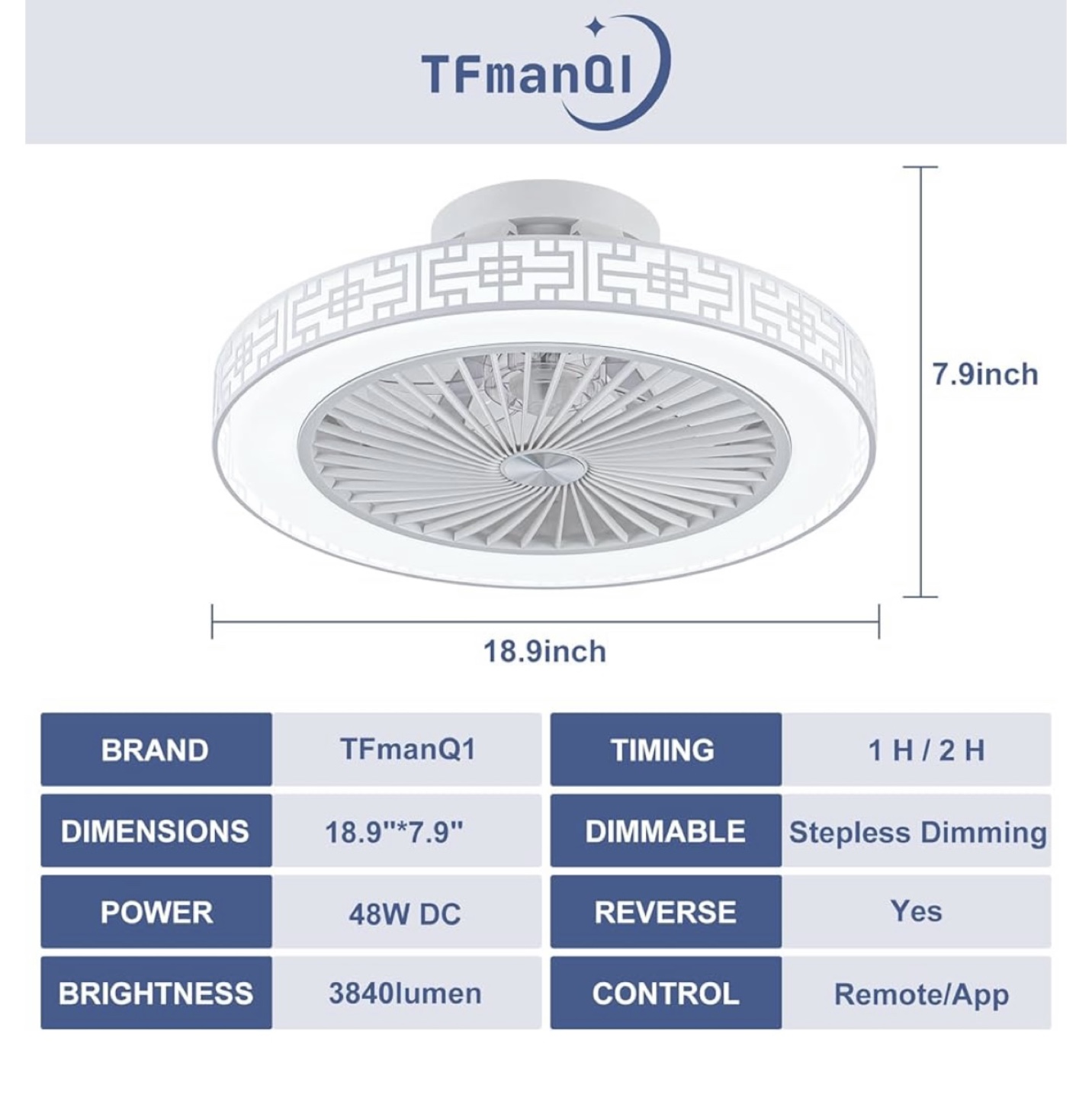 TFmanQ1 Ceiling Fan with Light - photo 4