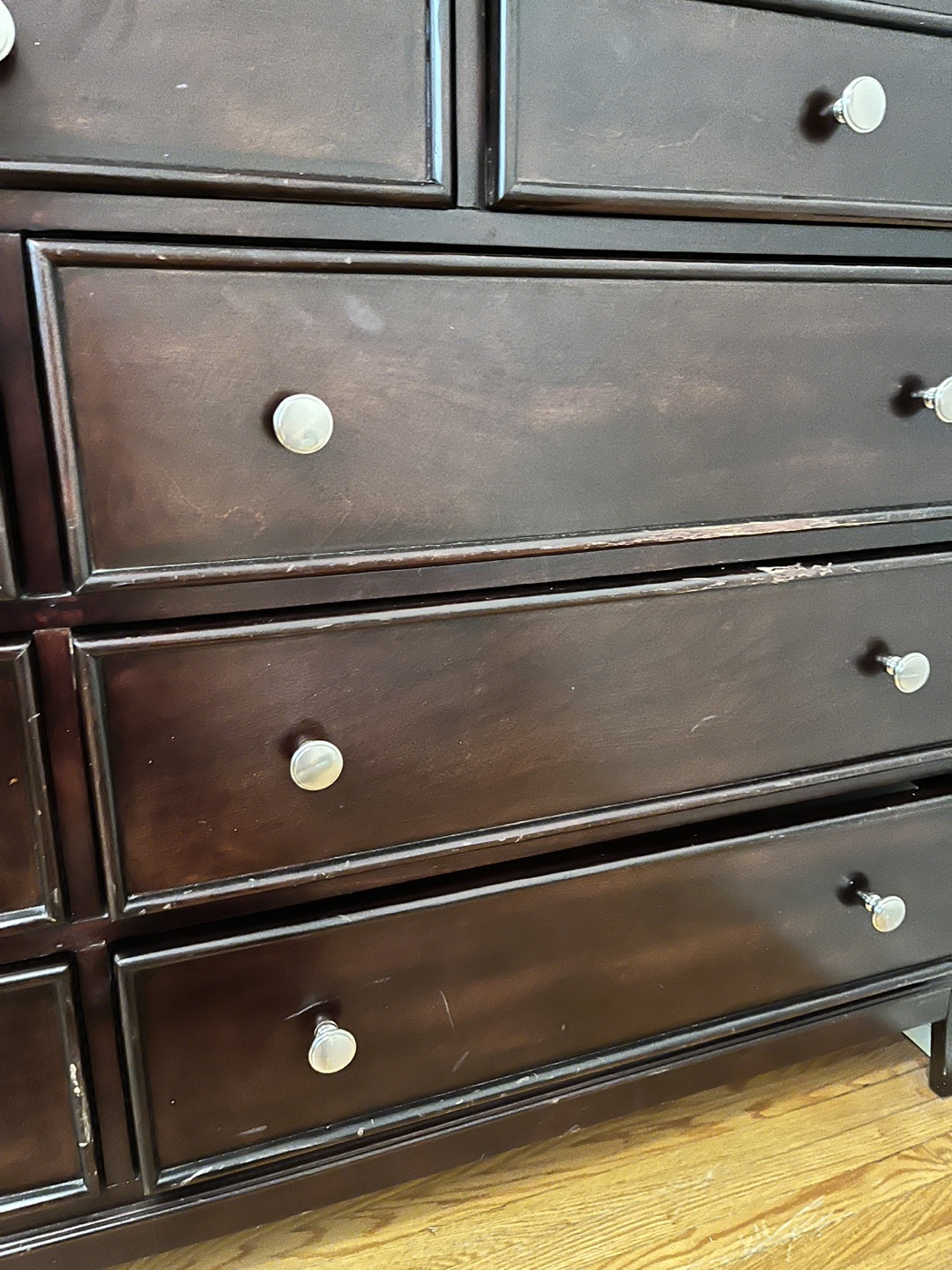 Dark Wood Dresser with Mirror - photo 2